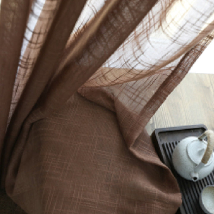 Japanese Linen Half Shade Curtain Solid Color Balcony Bedroom Living RProduct information:
 
 Function: Semi-sunshade (40%-70%)
 
 Color: linen, light gray, light beige, dark gray, brown, red
 
 Material: Hemp
 
 Style: modern simplici0nullLofineJapanese Linen