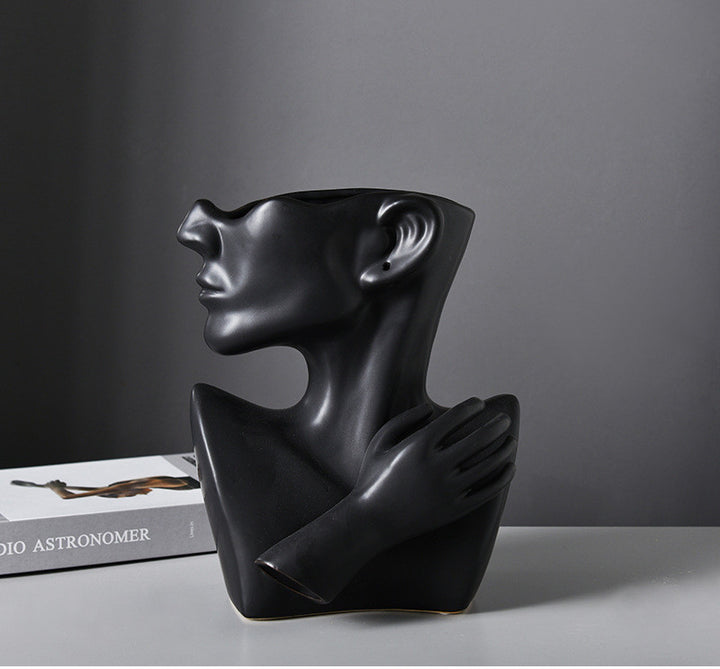 Modern Nordic Style Creative Portrait Vase Human Head Flower Vases DecProduct information:
 
 Type: Flowerpot
 
 Material: Ceramic
 
 Features: not easy to deform, strong and durable
 
 Use form: desktop type, floor type
 
 Application0nullLofineModern Nordic Style