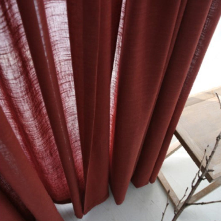 Japanese Linen Half Shade Curtain Solid Color Balcony Bedroom Living RProduct information:
 
 Function: Semi-sunshade (40%-70%)
 
 Color: linen, light gray, light beige, dark gray, brown, red
 
 Material: Hemp
 
 Style: modern simplici0nullLofineJapanese Linen