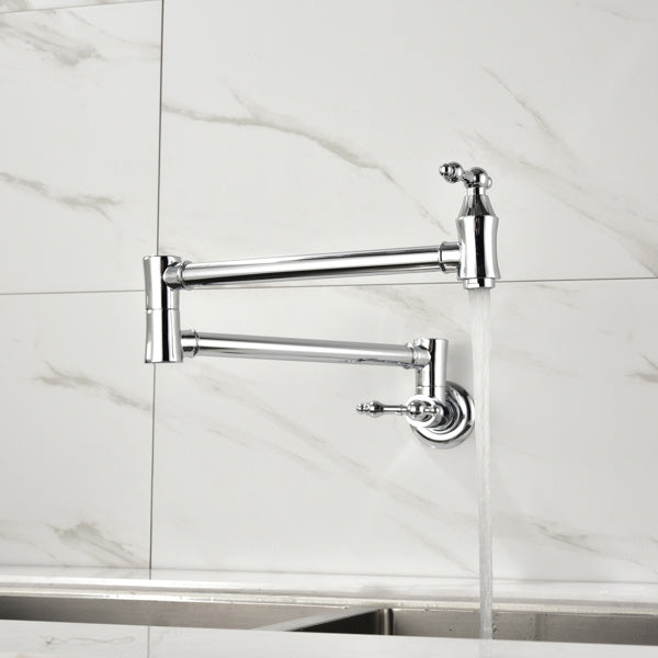 Kitchen Folding FaucetIntroductions:

Wall Mount Pot Filler Kitchen Faucet offers the most aesthetic and hygienic faucet available. Dual shut-off on the Pot Filler faucet allows you to tu5nullLofineKitchen Folding Faucet