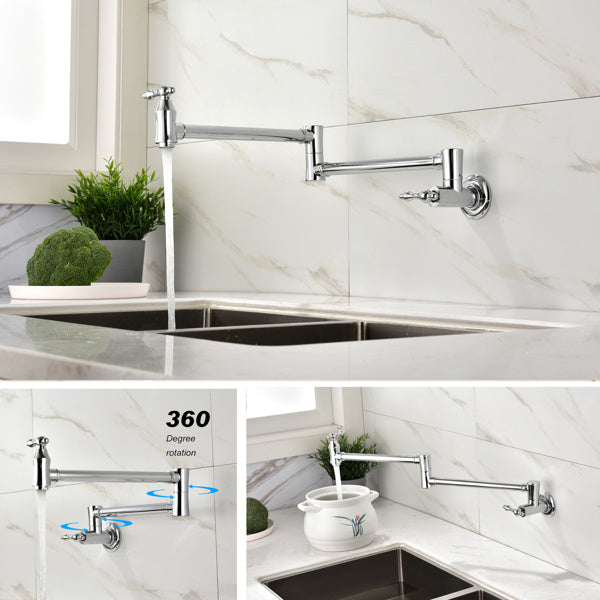 Kitchen Folding FaucetIntroductions:

Wall Mount Pot Filler Kitchen Faucet offers the most aesthetic and hygienic faucet available. Dual shut-off on the Pot Filler faucet allows you to tu5nullLofineKitchen Folding Faucet