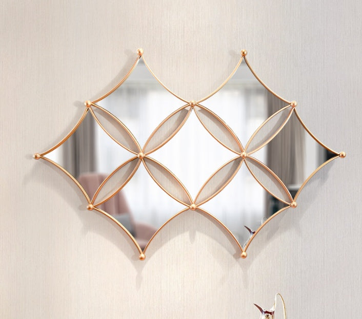 Dining Room Decoration Mirror Living Room TV Background Wall Porch WalProduct information:
 


 Material: Iron
 
 Style: Light luxury
 
 Category: Wall decoration
 
 Color: Gold
 
 Packing: Carton packing
 
 Space: living room, bedroom0nullLofineDining Room Decoration