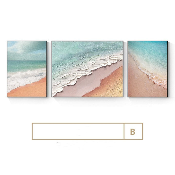 Living Room Decorative Painting Abstract Art Ocean Wave Triptych Sofa Product information:
 


 Mounting method: Framed
 
 Frame material: metal
 
 Core material: oil painting cloth
 
 Decorative painting technology: spray painting
 
 0nullLofineLiving Room Decorative