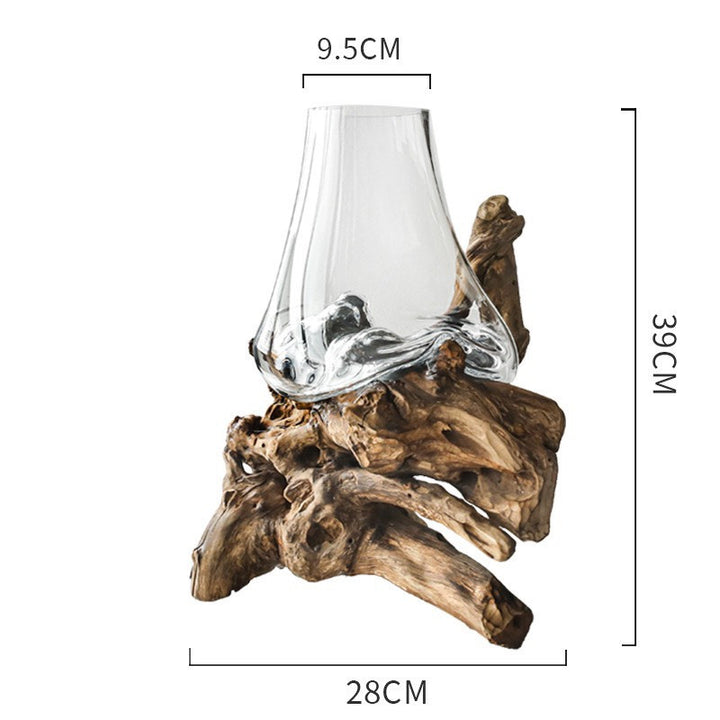 Modern Minimalist Glass Vase Decorative OrnamentsSpecification:
 
 Material: Glass
 
 Color classification: Section a - glass transparent with wooden base b section - transparent glass with wooden base c section - 0nullLofineModern Minimalist Glass Vase