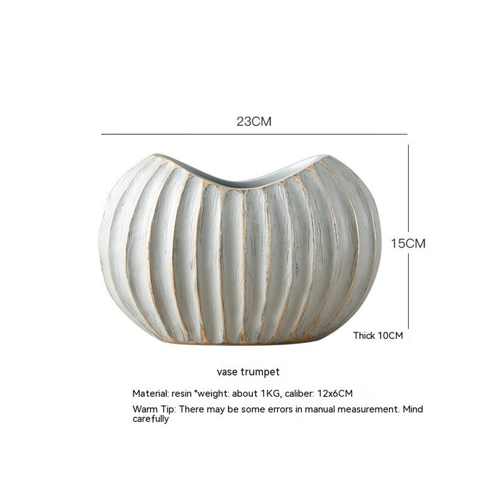 Nordic White Ceramic Vase DecorationProduct information:
 
 Material: Resin
 
 Size: large and small
 
 Style: Light Luxury Style
 
 Color classification: Large (30.5 * 12.5 * 20.5CM) Small (23 * 10 * 0nullLofineNordic White Ceramic