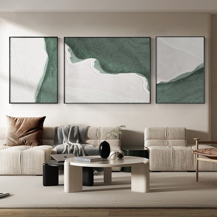 Living Room Decorative Painting Abstract Art Ocean Wave Triptych Sofa Product information:
 


 Mounting method: Framed
 
 Frame material: metal
 
 Core material: oil painting cloth
 
 Decorative painting technology: spray painting
 
 0nullLofineLiving Room Decorative