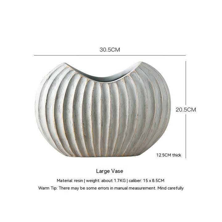 Nordic White Ceramic Vase DecorationProduct information:
 
 Material: Resin
 
 Size: large and small
 
 Style: Light Luxury Style
 
 Color classification: Large (30.5 * 12.5 * 20.5CM) Small (23 * 10 * 0nullLofineNordic White Ceramic