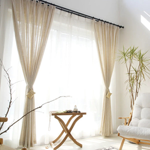 Japanese Linen Half Shade Curtain Solid Color Balcony Bedroom Living RProduct information:
 
 Function: Semi-sunshade (40%-70%)
 
 Color: linen, light gray, light beige, dark gray, brown, red
 
 Material: Hemp
 
 Style: modern simplici0nullLofineJapanese Linen