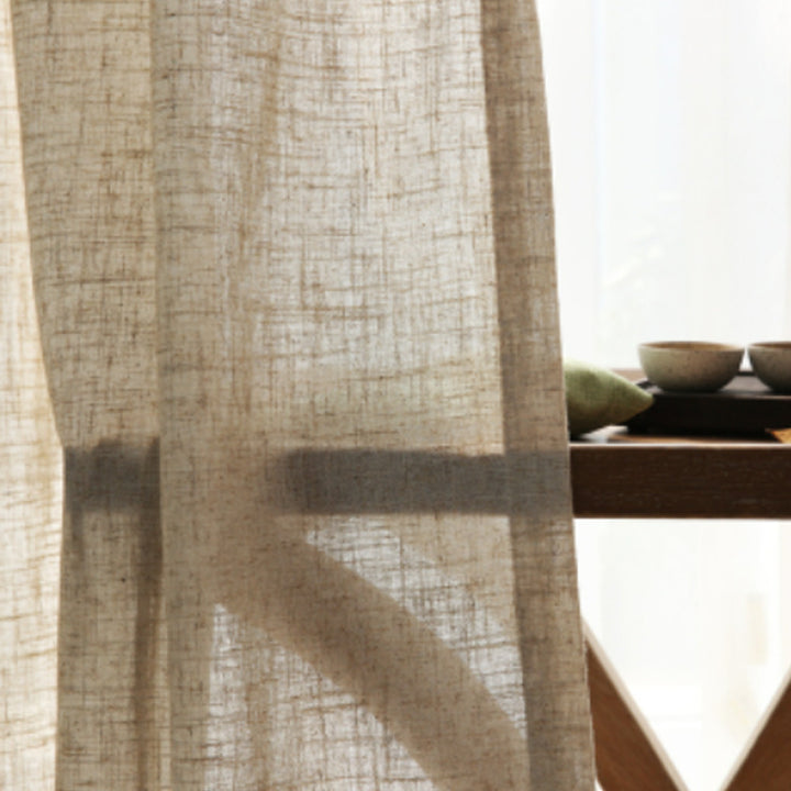 Japanese Linen Half Shade Curtain Solid Color Balcony Bedroom Living RProduct information:
 
 Function: Semi-sunshade (40%-70%)
 
 Color: linen, light gray, light beige, dark gray, brown, red
 
 Material: Hemp
 
 Style: modern simplici0nullLofineJapanese Linen