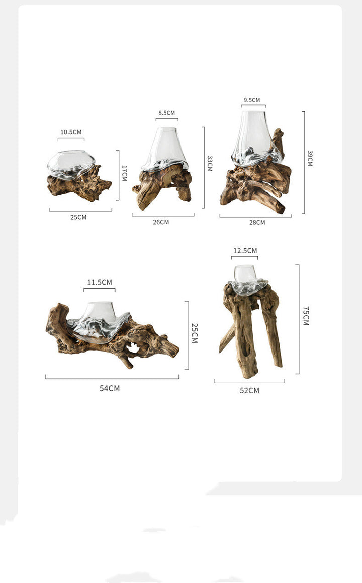 Modern Minimalist Glass Vase Decorative OrnamentsSpecification:
 
 Material: Glass
 
 Color classification: Section a - glass transparent with wooden base b section - transparent glass with wooden base c section - 0nullLofineModern Minimalist Glass Vase