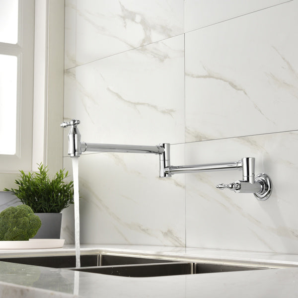 Kitchen Folding FaucetIntroductions:

Wall Mount Pot Filler Kitchen Faucet offers the most aesthetic and hygienic faucet available. Dual shut-off on the Pot Filler faucet allows you to tu5nullLofineKitchen Folding Faucet