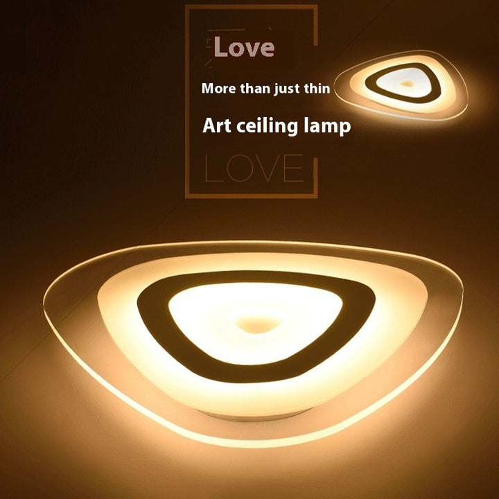 Ceiling Lamp Creative Bedroom Lighting Triangle Lamp In The Living RooProduct information:
 
 Light color: white light, warm light, warm inside and outside white light, warm inside and outside light, three-color light, electrodeless di0nullLofineCeiling Lamp