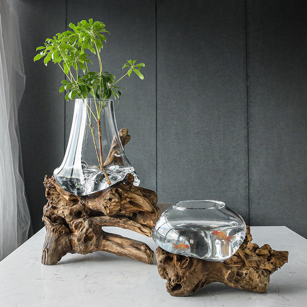 Modern Minimalist Glass Vase Decorative OrnamentsSpecification:
 
 Material: Glass
 
 Color classification: Section a - glass transparent with wooden base b section - transparent glass with wooden base c section - 0nullLofineModern Minimalist Glass Vase